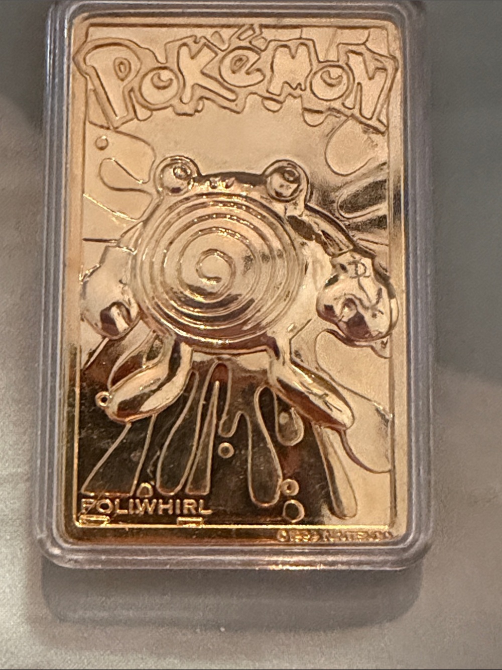 Poliwhirl Gold Collector Card - 23k Gold plated